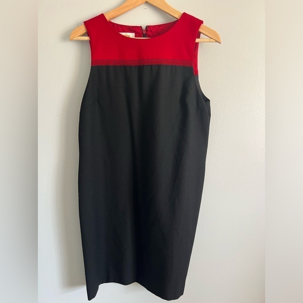 Talbots Dresses | Talbots Black and Red Wool Sleeveless Midi Sheath Dress Size 6